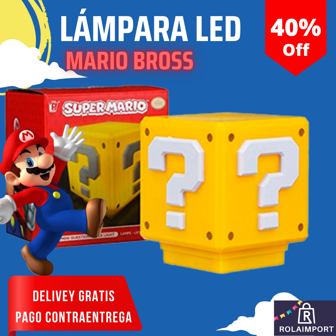 LÁMPARA INALÁMBRICA CUBO MARIO BROS MUSICAL